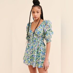 For Love and Lemons Bridget Mini Dress in Wisteria